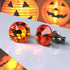 Fire Opal Orange Crystal Titanium Earrings, 6.5mm